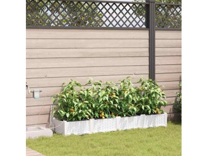 Záhradný kvetináč 4 pcs Biela Oceľ 42002912