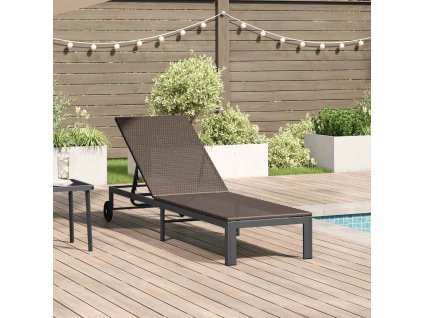 Lehátko na slnenie 1-osoba Hnedá 206 x 62.5 x 74 cm polyratan 42004128