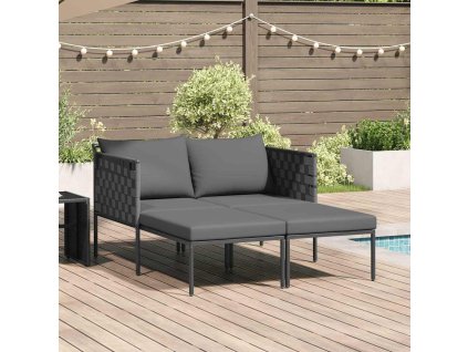 Lehátko na slnenie s vankúšom Antracit 153 x 115 x 69.5 cm 42004135