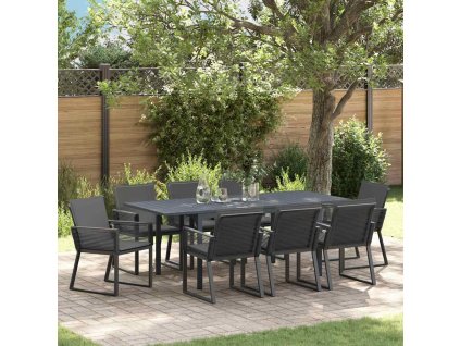Záhradný jedálenský set 9 pcs Čierna polyratan 3378830