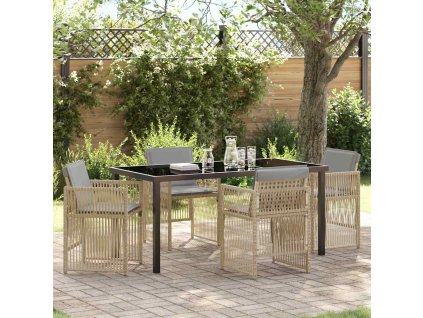 Záhradný jedálenský set 5 pcs Béžová 3380671