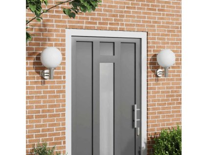 Exteriérové nástenné svietidlo 2 pcs Strieborná 28 x 25 x 38 cm 4005944