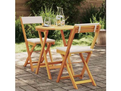 Záhradný jedálenský set s vankúšom 3 pcs Prírodný olej 4105501