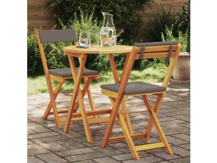 Záhradný jedálenský set s vankúšom 3 pcs Prírodný olej 4105502