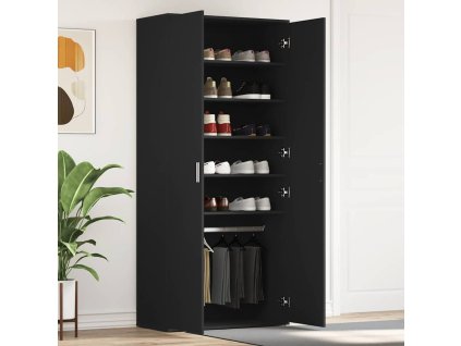 Skriňa na topánky Čierna 80 x 39 x 178 cm Kompozitné drevo 3333867