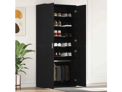 Skriňa na topánky Čierny dub 80 x 39 x 178 cm Kompozitné drevo 3333875