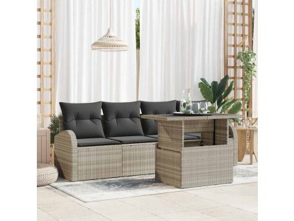 Súprava záhradných pohoviek 5 pcs Svetlosivá Poly ratan 3348548