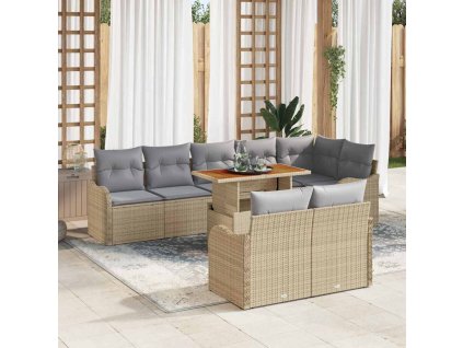 Súprava záhradných pohoviek 9 pcs béžová a svetlosivá 3349475