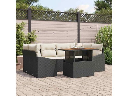 Záhradný jedálenský set Čierna a krémová 100 x 55 x 73 cm 3349788