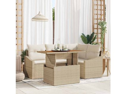 Záhradný jedálenský set Béžová a krémová 100 x 55 x 73 cm 3349833