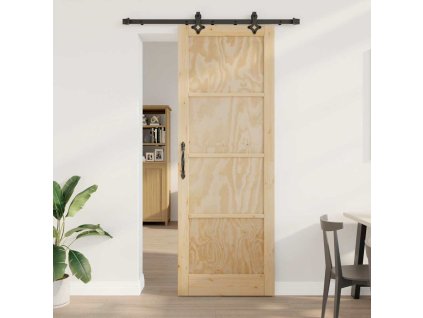 Posuvné dvere ORKDAL Hnedá 83 x 232 cm Masívne borovicové drevo 3333620