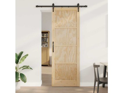 Posuvné dvere ORKDAL Hnedá 83 x 232 cm Masívne borovicové drevo 3333788