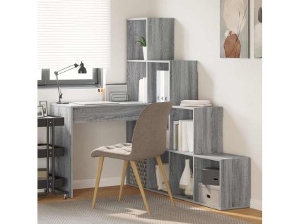 Rohový stôl s poličkou Sivý Sonoma 101,5 x 149,5 x 149,5 cm 3337246