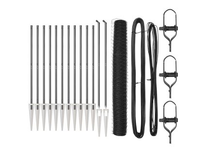 Stĺp na plot. Sivá 25 x 1,4 m (50 mm pletivo) Ocel a PVC 3353246