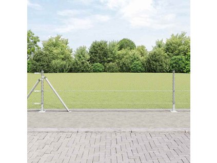 Plot s stĺpmi Strieborná 0.6 x 100 m Ocel potiahnutá PVC 3353862