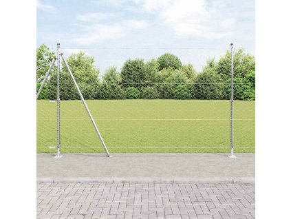 Plot s stĺpmi Strieborná 1.5 x 100 m Ocel potiahnutá PVC 3353882