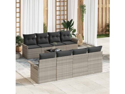 Súprava záhradných pohoviek 9 pcs Svetlo šedá a tmavo šedá 3353961