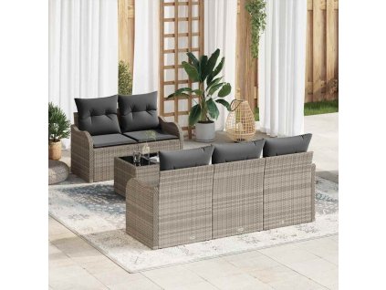 Súprava záhradných pohoviek 6 pcs Svetlo šedá a tmavo šedá 3354251