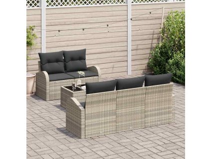 Súprava záhradných pohoviek 6 pcs Svetlo šedá a tmavo šedá 3354591