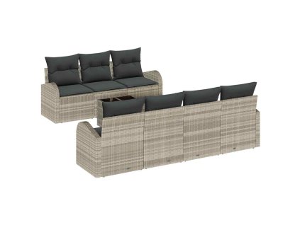 Súprava záhradných pohoviek 8 pcs Svetlo šedá a tmavo šedá 3354621