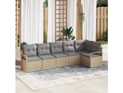 Súprava záhradných pohoviek 6 pcs Beige a svetlo šedá 3355069