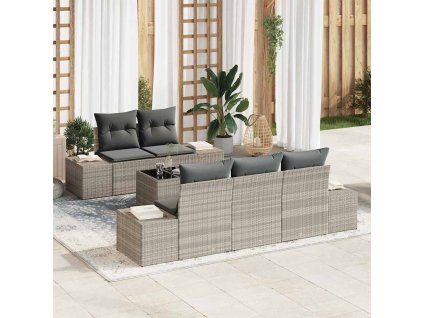 Súprava záhradných pohoviek 6 pcs Svetlo šedá a tmavo šedá 3355611