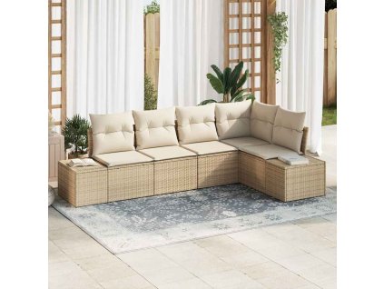 Súprava záhradných pohoviek 5 pcs Béžová a krémová polyratan 3355730