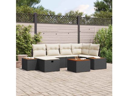 Súprava záhradných pohoviek 7 pcs Čierna 55 x 62 x 69 cm 3360966