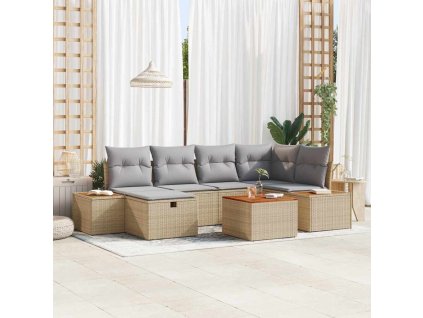 Súprava záhradných pohoviek 7 pcs Béžová 55 x 62 x 69 cm 3360969