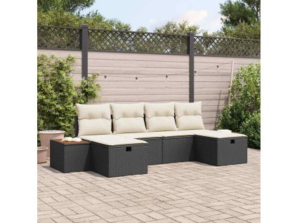 Súprava záhradných pohoviek 6 pcs Čierna 55 x 62 x 69 cm 3360981