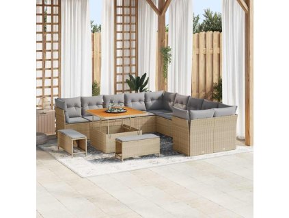 Súprava záhradných pohoviek 13 pcs Béžová polyratan 3361537