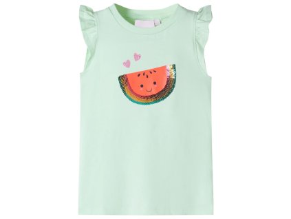 Detské tričko s volánovými rukávmi mäkké zelené 104 10635