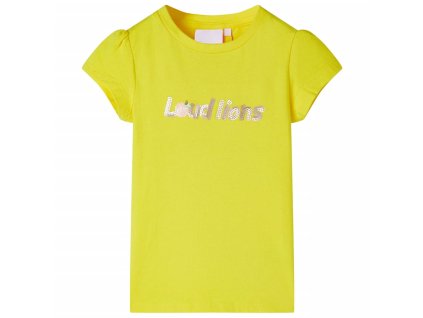 Detské tričko so skosenými rukávmi žiarivožlté 104 10650