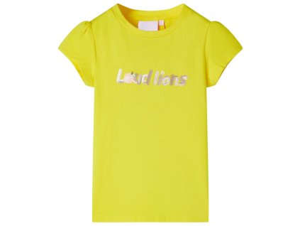Detské tričko so skosenými rukávmi žiarivožlté 128 10652