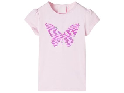Detské tričko so skoseným rukávom mäkké ružové 92 10829