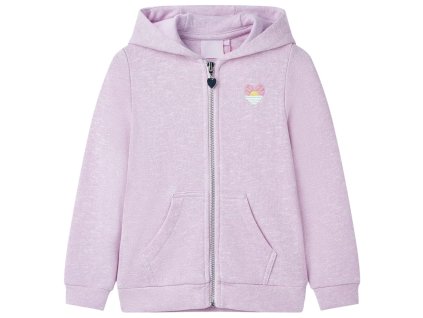 Detská mikina s kapucňou a zipsom ľaliová zmes 92 10984