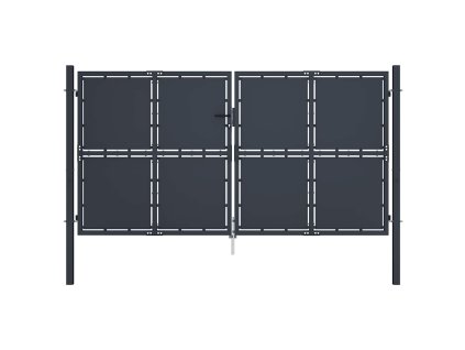 Záhradná brána z ocele 300x175 cm antracitová 144527