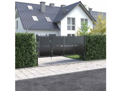 Záhradná brána z ocele 350x125 cm antracitová 144537