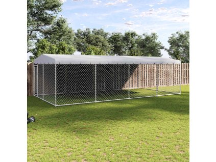 Vonkajšia voliéra pre psy so strechou 7,6x3,8x2,3 m 144937