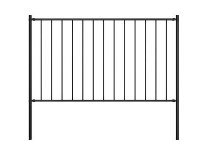 Plotový panel so stĺpikmi, práškovo lakovaná oceľ 1,81x1 m, čierny 145210