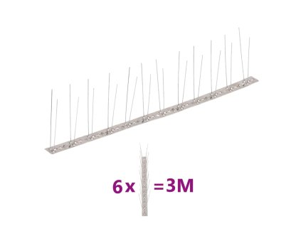 Hroty proti vtákom, nehrdzavejúca oceľ, 2 rady, sada 6 ks 3 m 170234