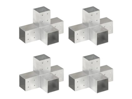 Trámové spojky 4 ks v tvare X 81x81 mm pozinkovaný kov 145468