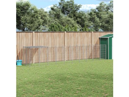 Koterec pre psy strieborný 6,05 m² oceľ 3082204