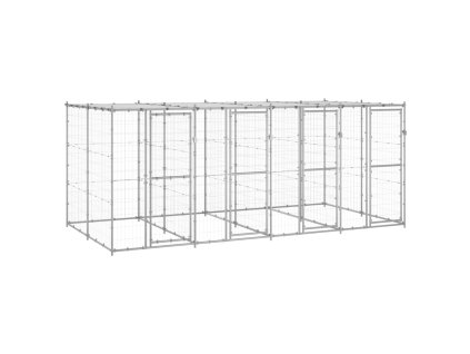 Vonkajšia voliéra pre psy pozinkovaná oceľ so strechou 9,68 m² 3082273