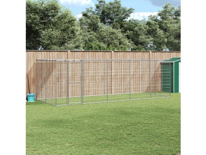 Vonkajšia voliéra pre psy so strechou pozinkovaná oceľ 12,1 m² 3082304