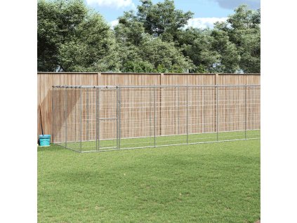 Vonkajšia voliéra pre psy so strechou pozinkovaná oceľ 21,78 m² 3082306