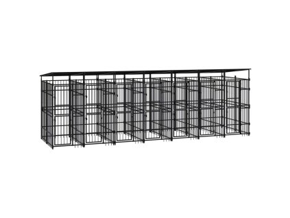 Vonkajší koterec pre psov so strechou oceľ 12,9 m² 3097952