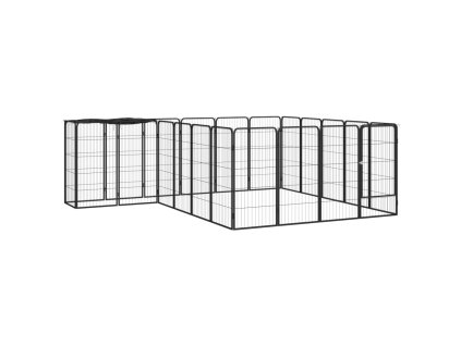 Ohrádka pre psov 22 panelov čierna 50x100 cm práškovaná oceľ 3115951