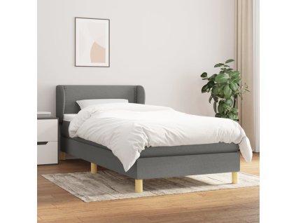 Boxspring posteľ s matracom tmavosivá 90x200 cm látka 3126694