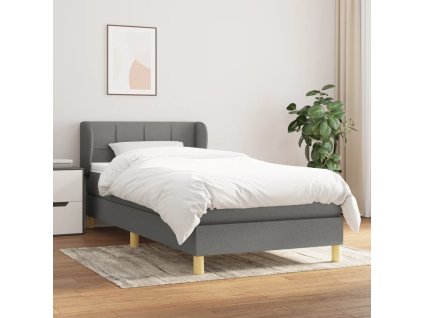 Boxspring posteľ s matracom tmavosivá 90x200 cm látka 3126774